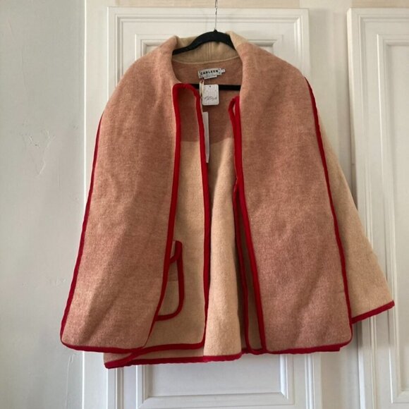 NWT Carleen Free People Scarf Jacket Orange 100% Wool Made In USA Sz XL - Picture 1 of 7